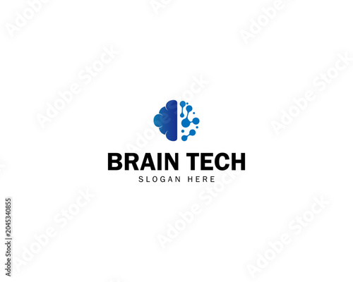 Brain Tech Logo modern vector symbol for artificial intelligence and neural network solutions.
