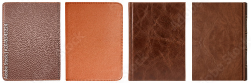 Cuadro en lienzo Collection of various brown and tan textured leather book and notebook covers, durable and elegant