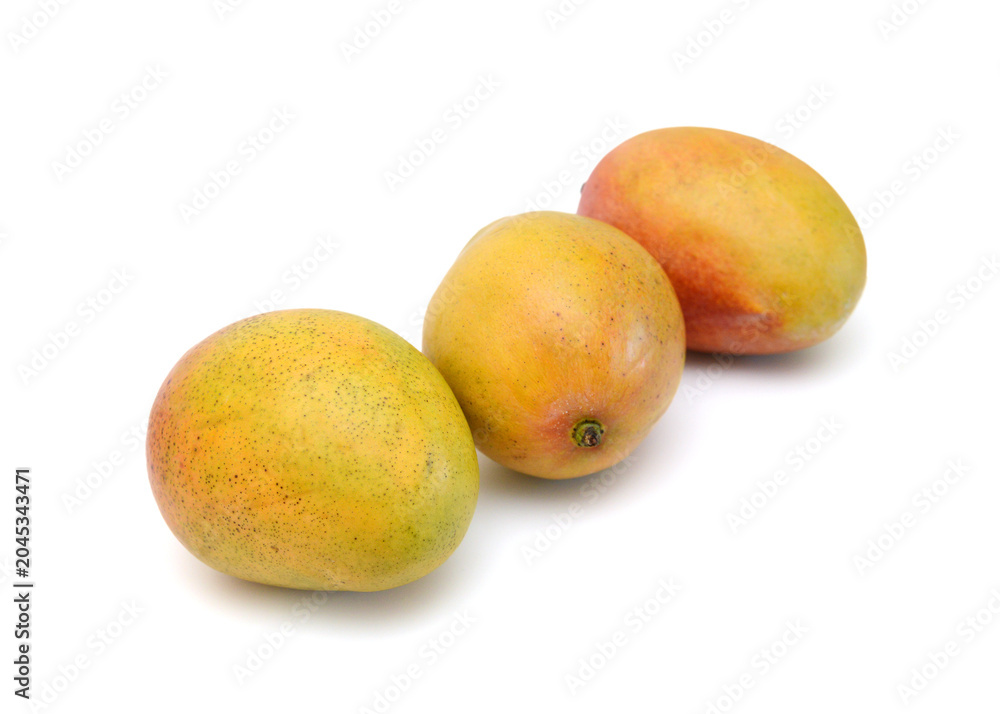 Fototapeta premium Sweet mango slice on white background