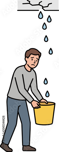 누수로 슬퍼하는 사람
