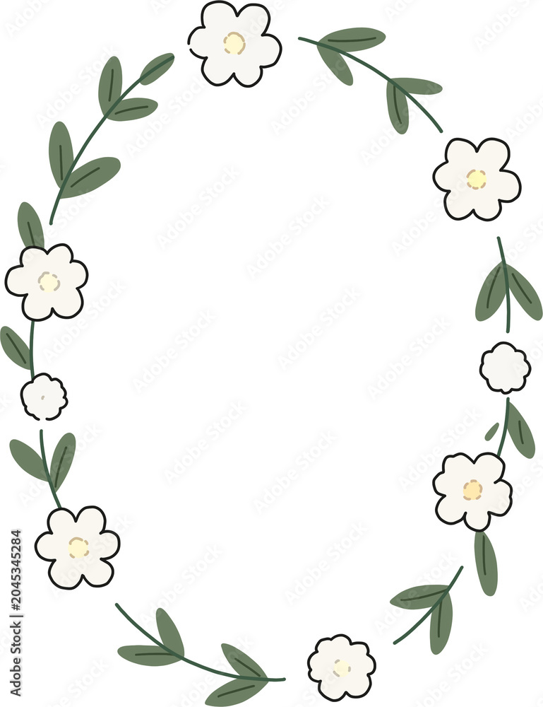 Fototapeta premium floral frame with leaves