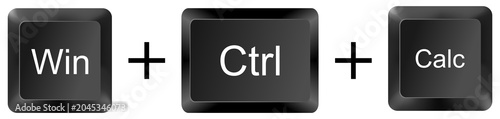 Tableau sur toile win ctrl calculator computer keyboard shortcut key button 3d icon symbol sign is