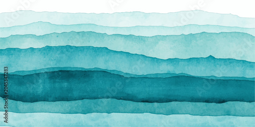 Картината върху платно Abstract blue watercolor background featuring a torn paper texture that evokes a