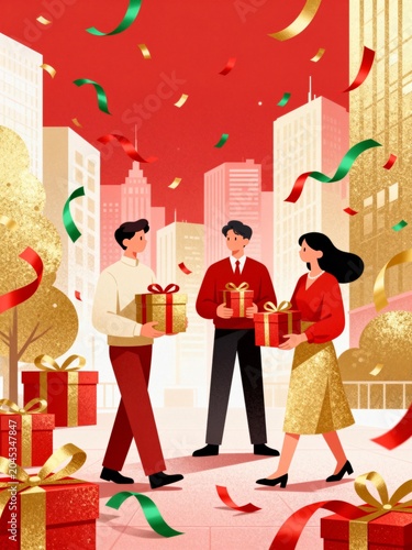 santa claus with gifts