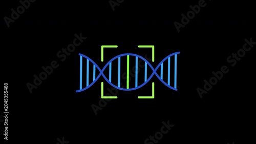Animated CRISPR DNA Editing Concept. Looping 2D Minimalist Genetic Target Focus on Alpha Channel.