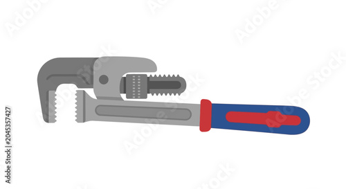 Schilderij op canvas adjustable wrench with blue and red handle
