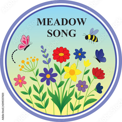 Meadow Song Wildflower Collection in Circular Badge Design