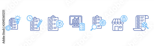 Obraz na plátně Program Management icon set includes Initiation, Planning, Execution, Monitoring, Control, Closure, and Review for successful program delivery