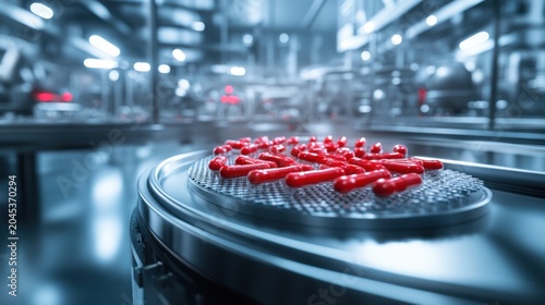 Pharmaceutical Production in Bright Factory Lighting
