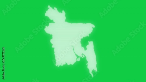 Bangladesh VHS old screen effect map pop animation green background