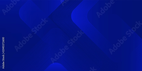 Картината върху платно Abstract blue background with glowing geometric lines