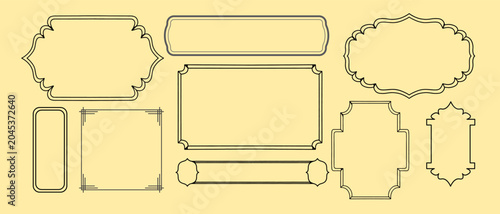Photos Elegant vintage frame outlines and ornate border vector set
