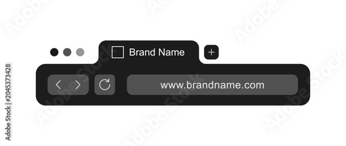 Konstfotografi Dark mode browser mockup with blank URL address bar template