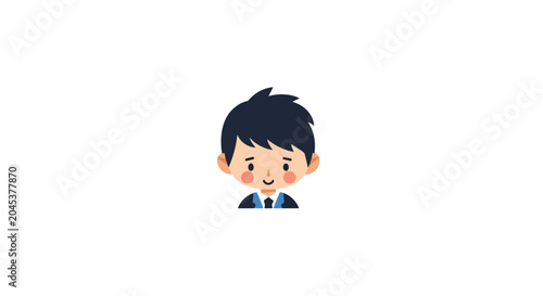 Tableau sur toile Young male avatar with dark hair and rosy cheeks wearing suit