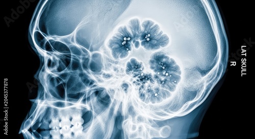 Medical X-ray of Human Skull.