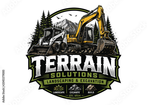 Fotografie Modern lawn care logo design