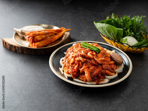 Duck meat marinated in spicy sauce