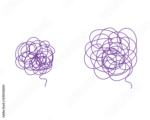 Tableau sur toile Mental chaos and complex issues purple thought process