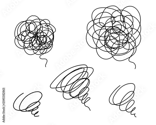 Bild auf Leinwand Mental confusion and stress abstract scribble vector elements