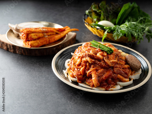 Duck meat marinated in spicy sauce