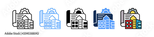Urban Planning Icon Multiple Style