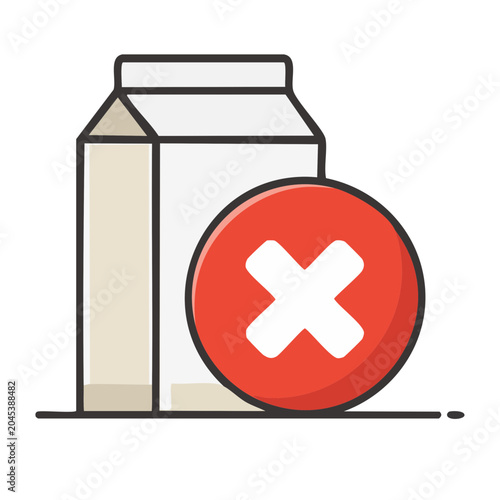 Milk carton with red cross icon