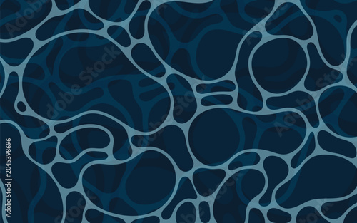 Dark Navy Blue Water Texture Background. Vector Ocean Deep Sea Surface Pattern Illustration