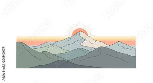 фотографія Mountain Peak Landscape Nature Scene.