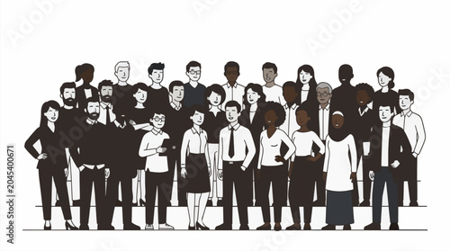 Tableau sur toile Diverse Business Team Flat Vector Illustration Professional Group Commercial Use