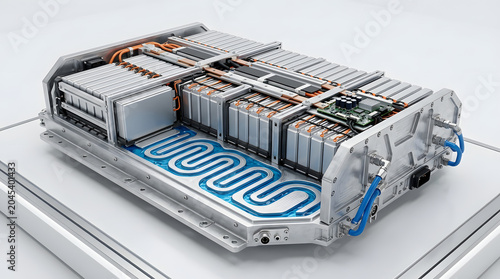 High Capacity Electric Vehicle Battery Pack with Advanced Liquid Cooling Network and Thermal Management Design