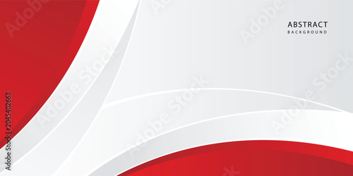 Red curve vector on white background with soft waves and gray white color mix. Futuristic technology concept