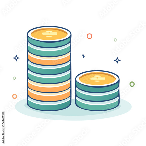 Stacks of coins illustration