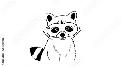 фотографія Raccoon face with big eyes looking.