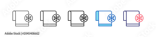 Cold Towel Icon In 5 Different Styles Set Collection.   