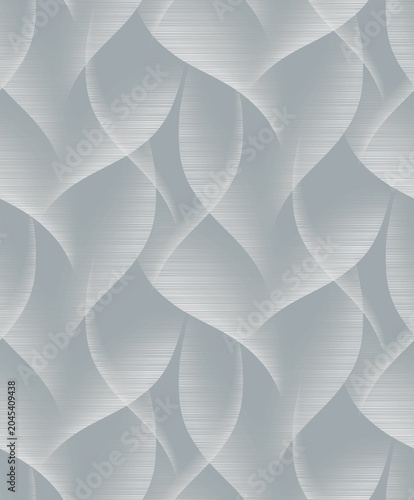 Tableau sur toile Seamless modern metallic texture with translucent platinum silver hairline curve