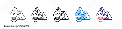 Konstfotografi Samosa Icon In 5 Different Styles Set Collection.