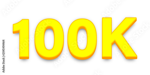 Vibrant Minimalist 100k Milestone Celebration Graphic isolated on Transparent Background