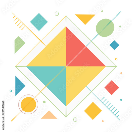 Abstract geometric shapes in flat design style