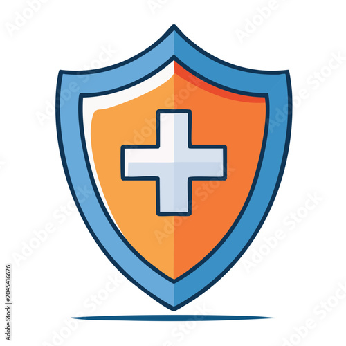 Shield with medical cross icon