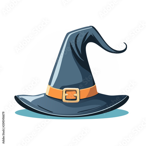 Stylized witch hat with orange band and buckle