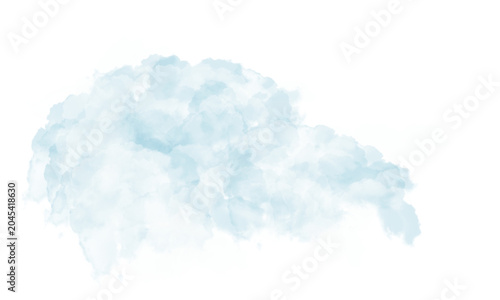Fotografie Blue Tinted Volumetric Cloud Mass Isolated on Transparent Background PNG