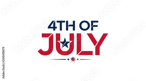 Modern bold 4th of July typography with stars.