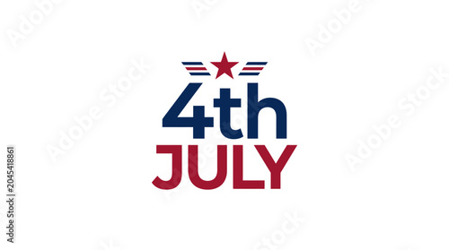 Modern minimal 4th of July bold typography with stars.