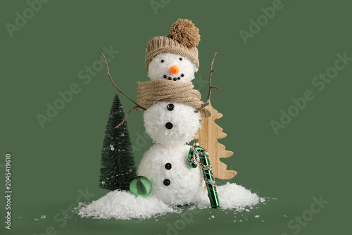 Funny snowman with Christma...