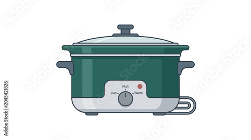 Foto Green Electric Slow Cooker Pot.