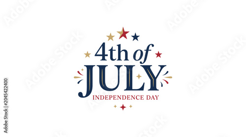 Elegant 4th of July lettering with Independence Day subtitle
