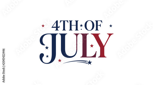 Elegant 4th of July Patriotic Typography with Stars