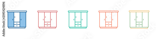 Photos Wardrobe Icon Set Multiple Style Collection