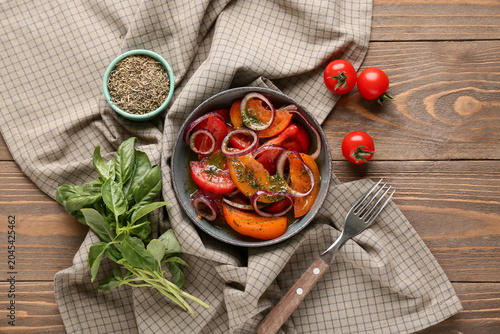Bowl of fresh tomato salad ...