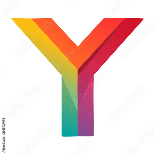 3D letter Y with rainbow gradient